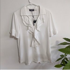 Karl Lagerfeld Paris Ruffle Front Blouse XS